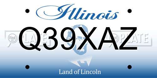Q39XAZ Illinois License Plate