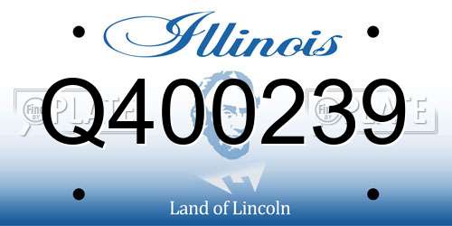 Q400239 Illinois License Plate