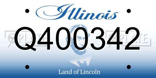 Q400342 Illinois License Plate
