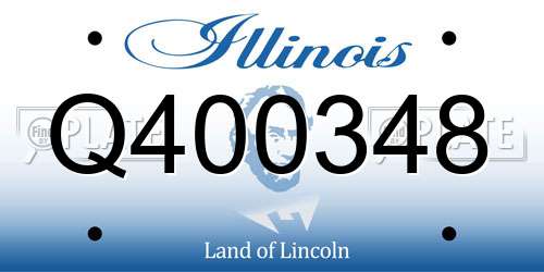 Q400348 Illinois License Plate