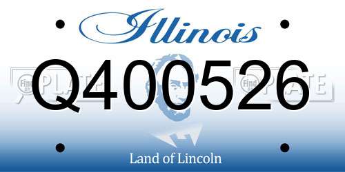 Q400526 Illinois License Plate