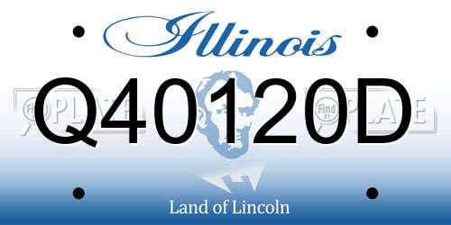 Q40120D Illinois License Plate