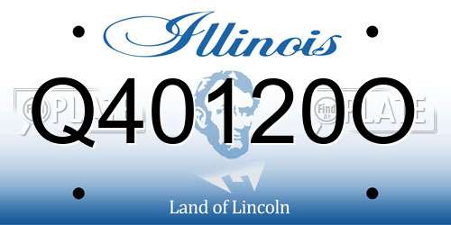 Q40120O Illinois License Plate