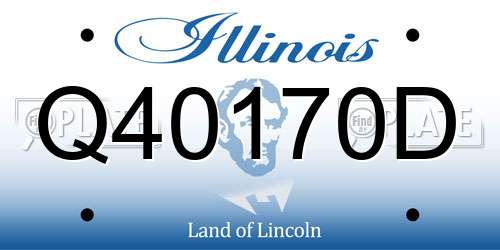 Q40170D Illinois License Plate