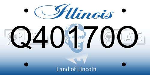 Q40170O Illinois License Plate