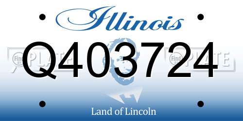 Q403724 Illinois License Plate