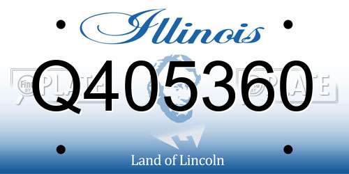 Q405360 Illinois License Plate