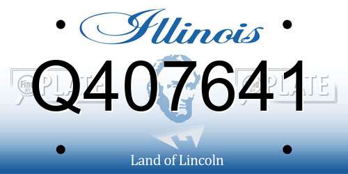 Q407641 Illinois License Plate