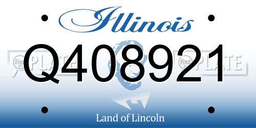Q408921 Illinois License Plate