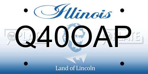 Q40OAP Illinois License Plate