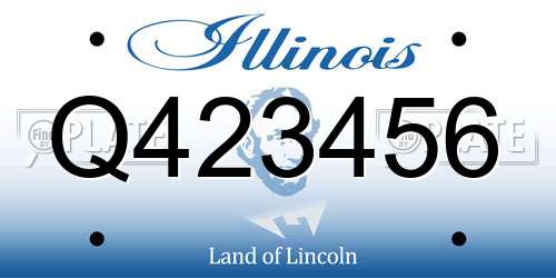 Q423456 Illinois License Plate