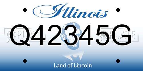Q42345G Illinois License Plate