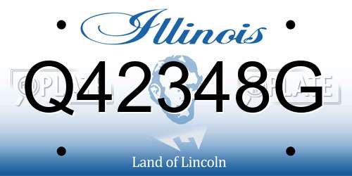 Q42348G Illinois License Plate