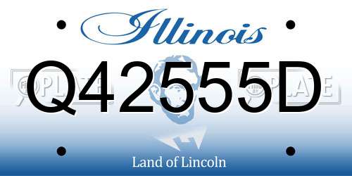 Q42555D Illinois License Plate