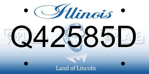 Q42585D Illinois License Plate