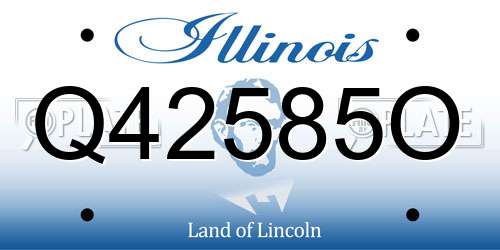 Q42585O Illinois License Plate