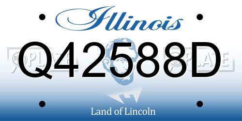 Q42588D Illinois License Plate
