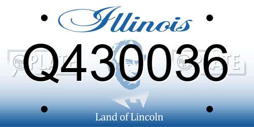 Q430036 Illinois License Plate
