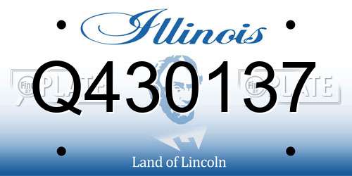 Q430137 Illinois License Plate