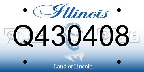 Q430408 Illinois License Plate