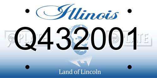 Q432001 Illinois License Plate