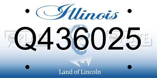 Q436025 Illinois License Plate