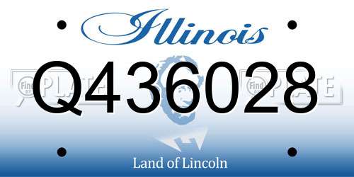 Q436028 Illinois License Plate