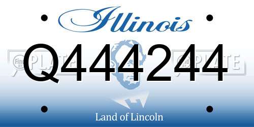 Q444244 Illinois License Plate