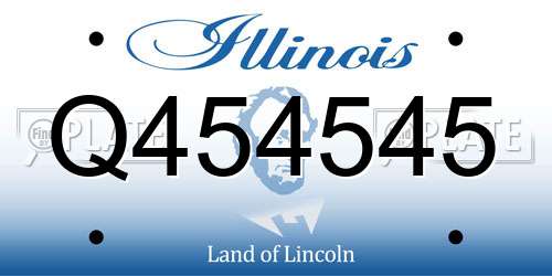 Q454545 Illinois License Plate