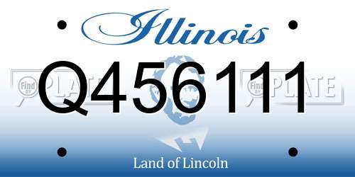 Q456111 Illinois License Plate