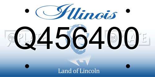 Q456400 Illinois License Plate