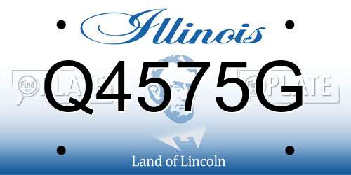 Q4575G Illinois License Plate