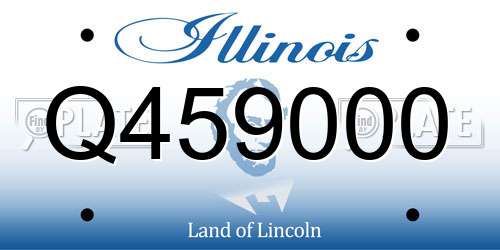 Q459000 Illinois License Plate