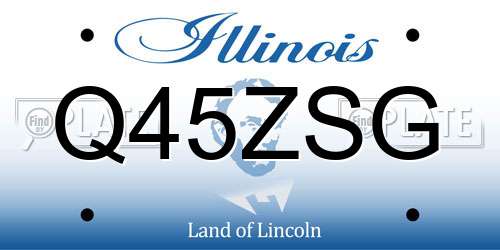 Q45ZSG Illinois License Plate