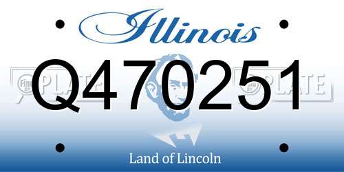 Q470251 Illinois License Plate