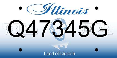 Q47345G Illinois License Plate