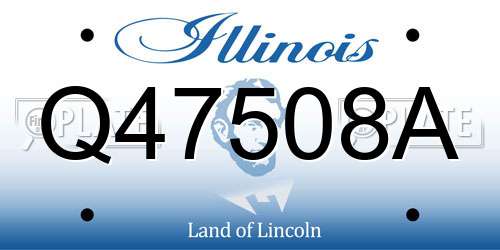 Q47508A Illinois License Plate