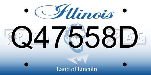 Q47558D Illinois License Plate