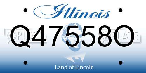 Q47558O Illinois License Plate