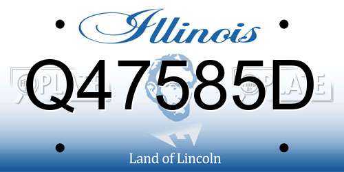 Q47585D Illinois License Plate