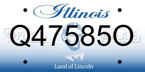 Q47585O Illinois License Plate