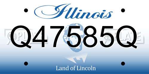 Q47585Q Illinois License Plate