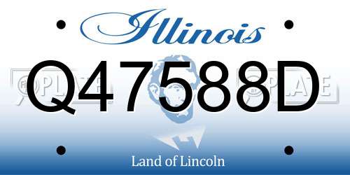Q47588D Illinois License Plate