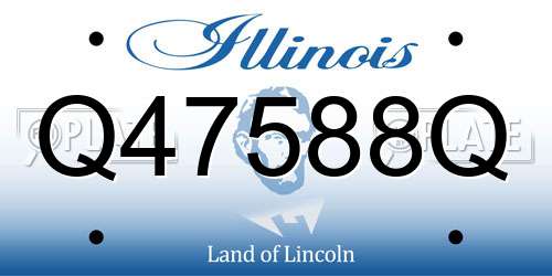 Q47588Q Illinois License Plate