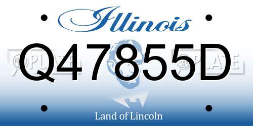 Q47855D Illinois License Plate