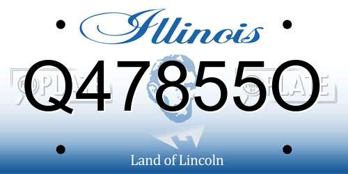 Q47855O Illinois License Plate