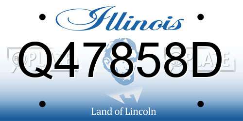 Q47858D Illinois License Plate