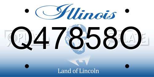 Q47858O Illinois License Plate