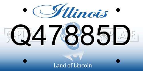 Q47885D Illinois License Plate