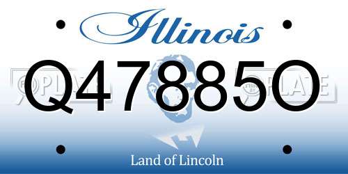 Q47885O Illinois License Plate